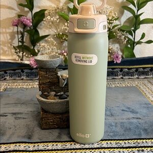 Ello Green and gray Water Bottle with Flip Lid